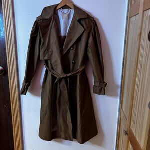 Malej Tan Double-Breasted Trench Coat